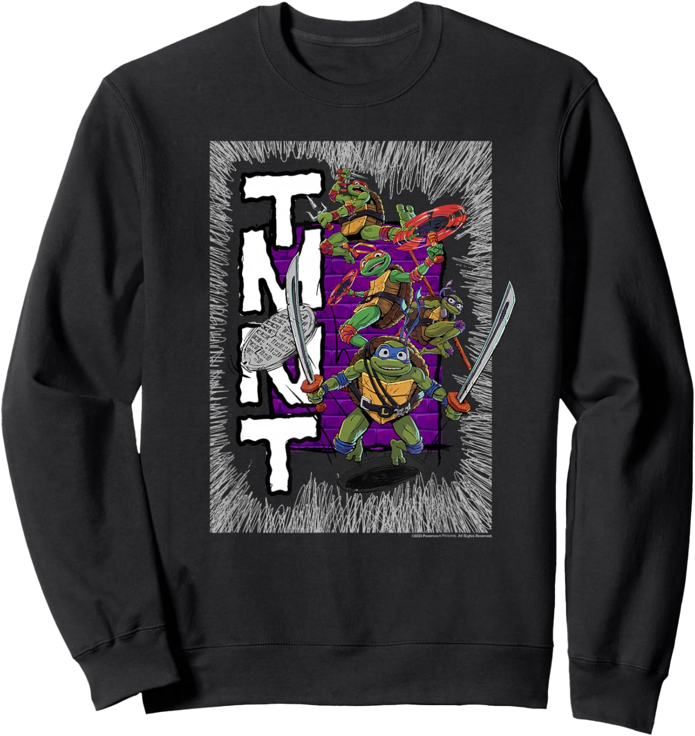 Teenage Mutant Ninja Turtles: Mutant Mayhem Retro Poster Sweatshirt - Sweatshirt | Black