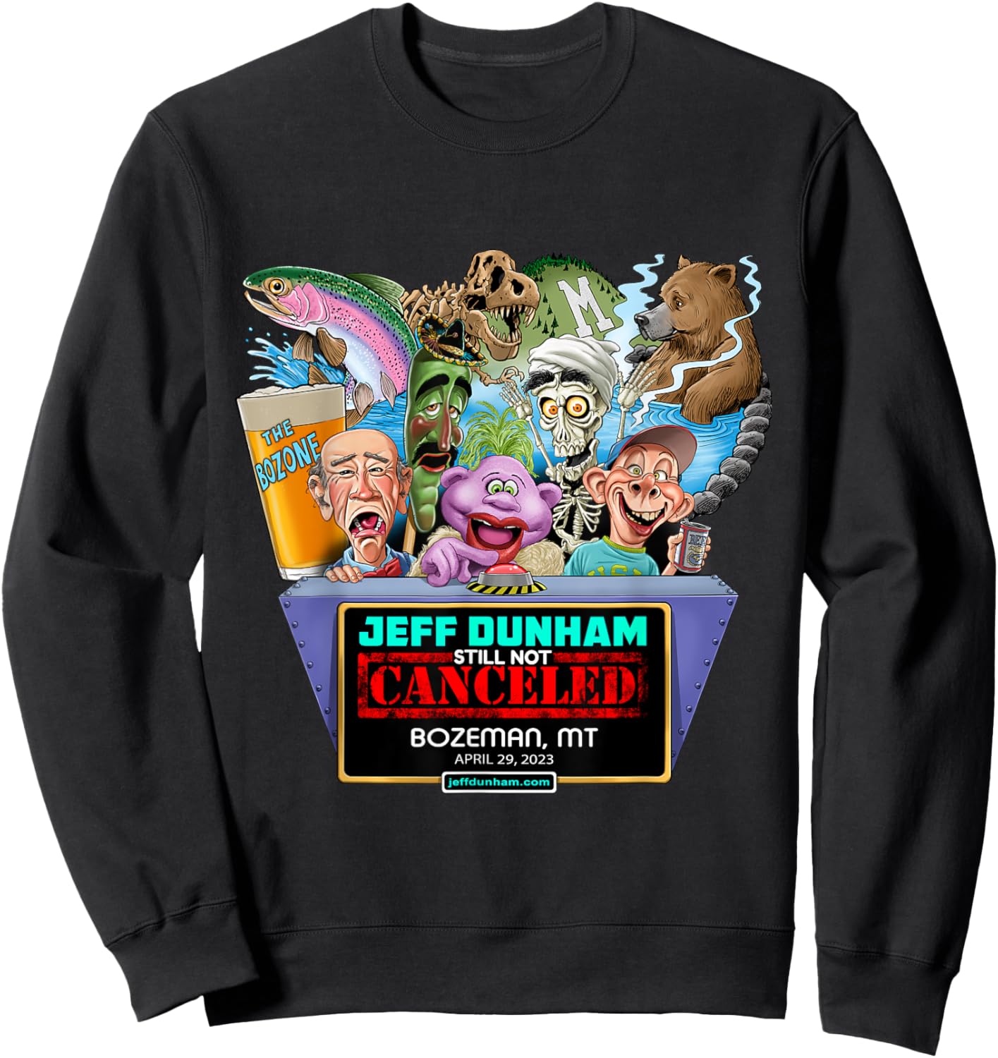 Jeff Dunham Bozeman, MT (2023) Sweatshirt - Sweatshirt | Black