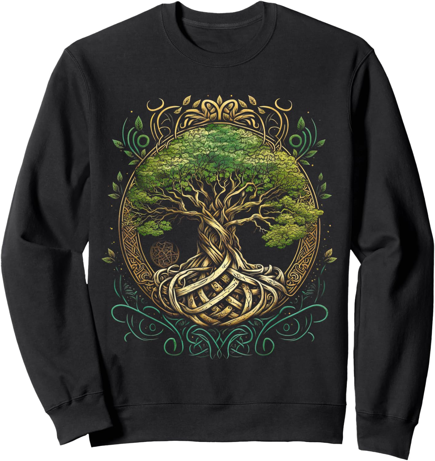 Tree of Life Viking Midgard Thor Walhalla Sweatshirt - Sweatshirt | Black
