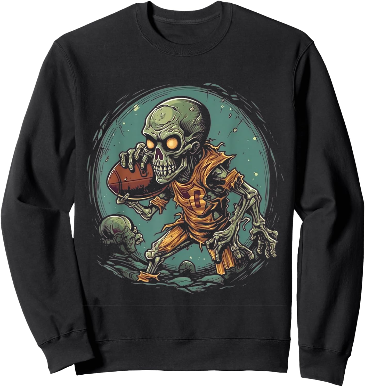 Zombie Football Player Halloween Costume Sport Men Boys Sweatshirt - Sweatshirt | Black