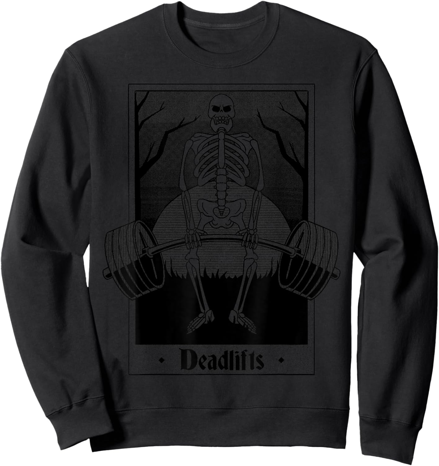 Tarot Card Funny Gym Deadlifts Workout Occult Weightlifting Sweatshirt - Sweatshirt | Black