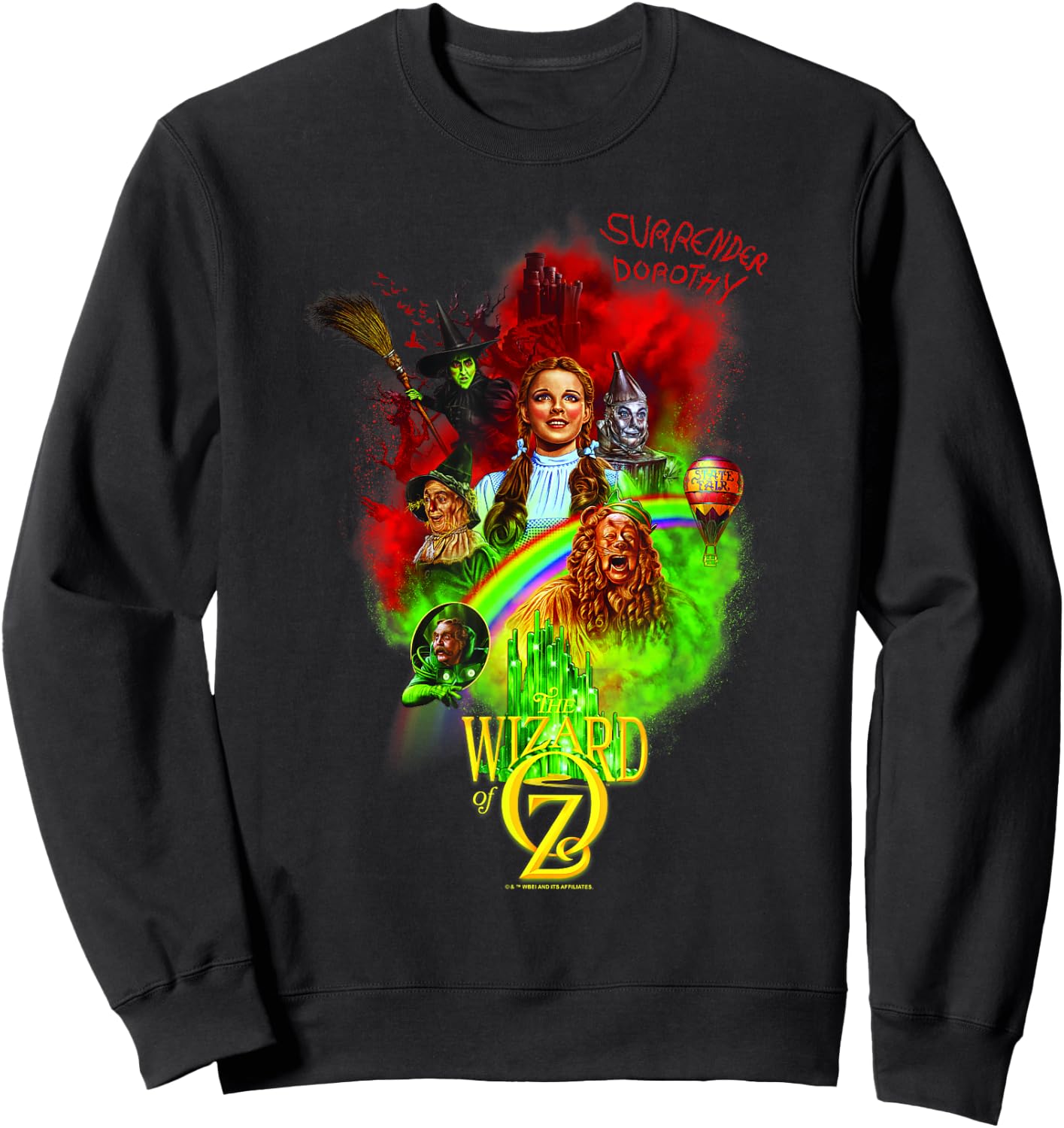 WB100 The Wizard of Oz Surrender Dorothy Rainbow Poster Sweatshirt - Sweatshirt | Black