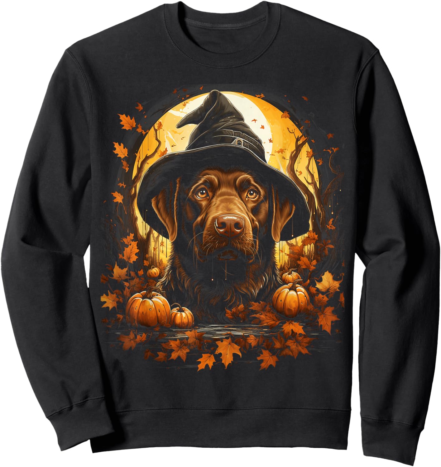Halloween Chocolate Lab Puppy Dog Lover Costume Party Sweatshirt - Sweatshirt | Black