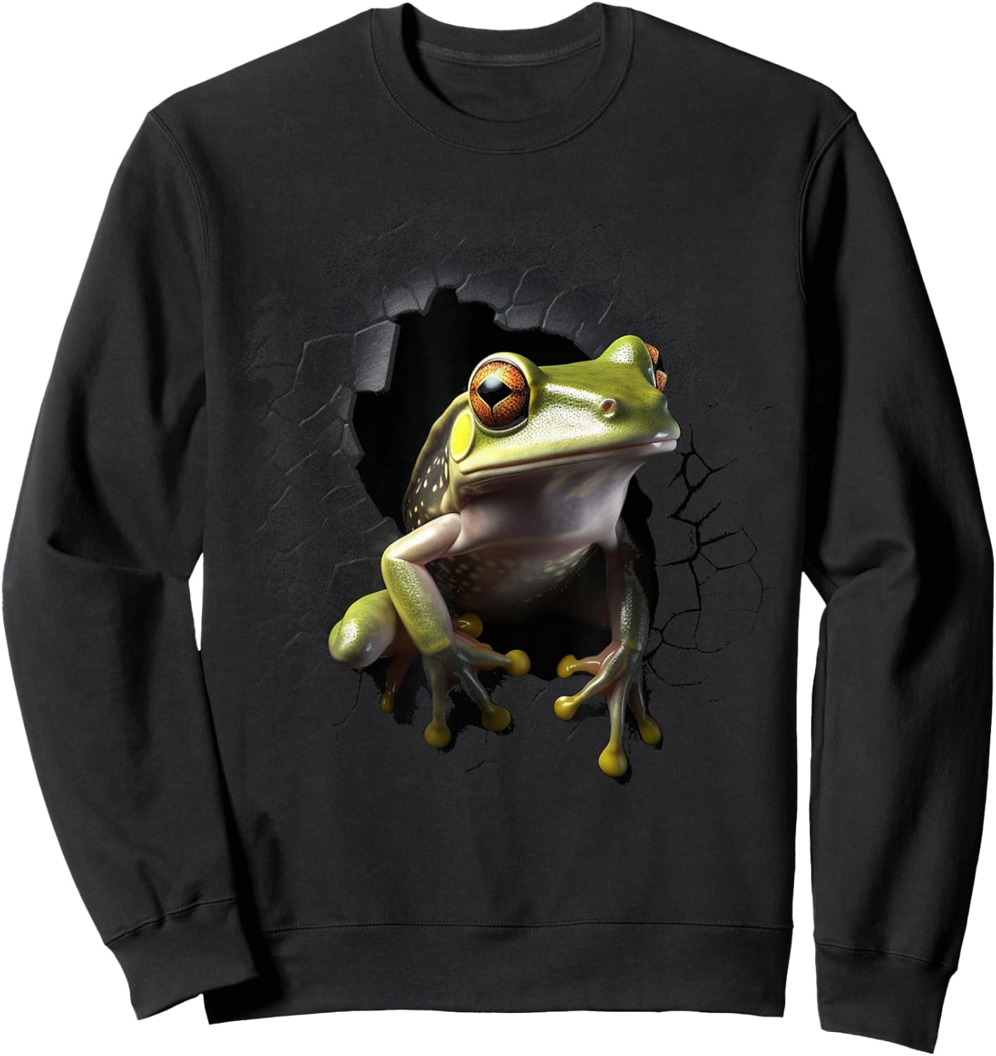 Frog Wall Animal Lovers Frog Sweatshirt - Sweatshirt | Black