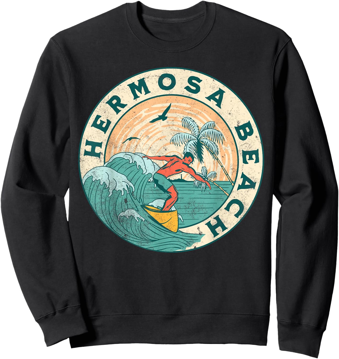 Hermosa Beach Men Women Girls Kids Sweatshirt - Sweatshirt | Black