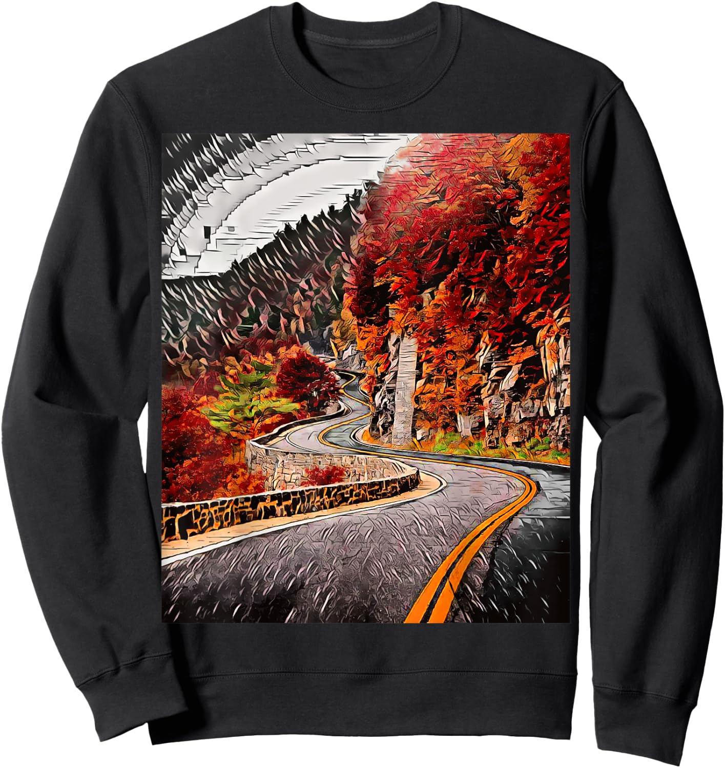 Hawk's Nest Highway, New York, USA Sweatshirt - Sweatshirt | Black