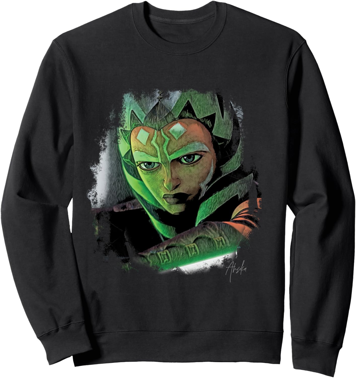 Star Wars Ahsoka Tano Tales of the Jedi Lightsaber Glow Sweatshirt - Sweatshirt | Black