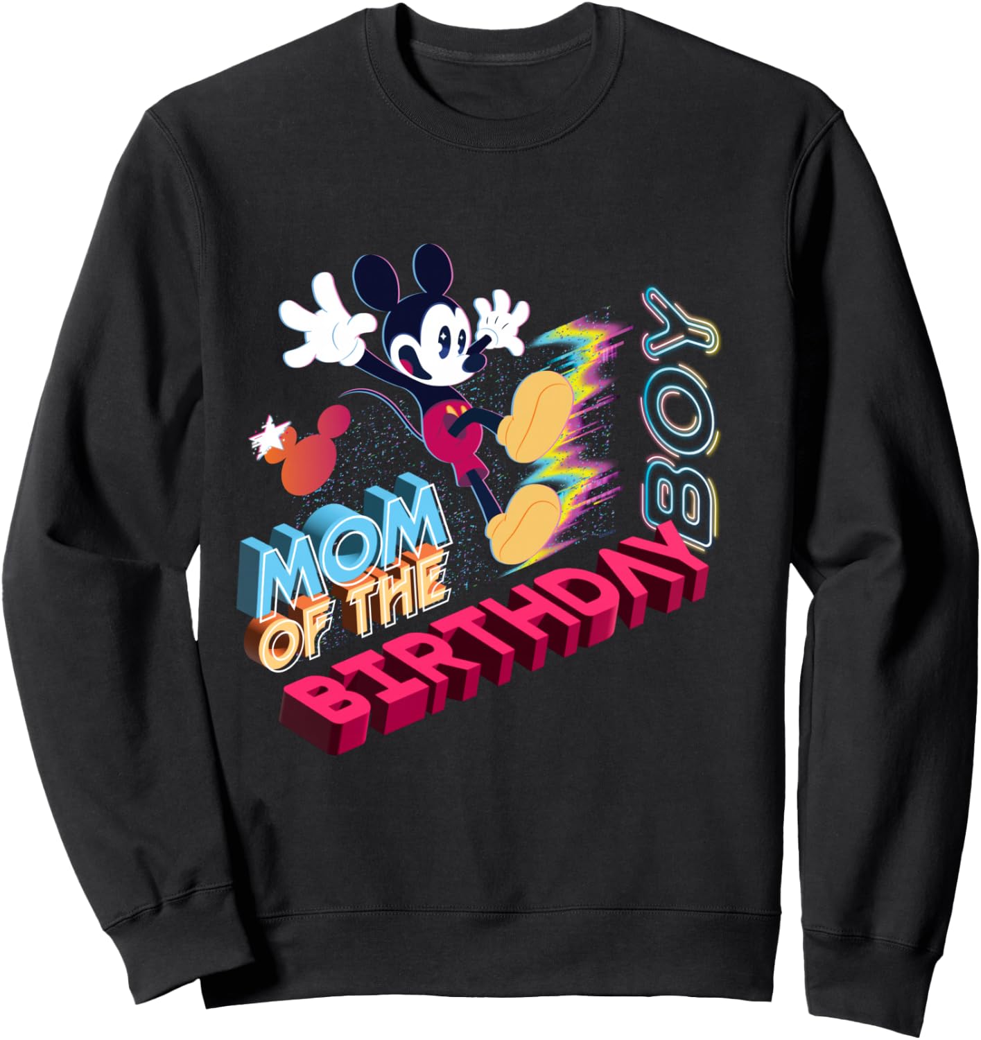 Disney Mickey Mouse Family Star Mom of the Birthday Boy Sweatshirt - Sweatshirt | Black