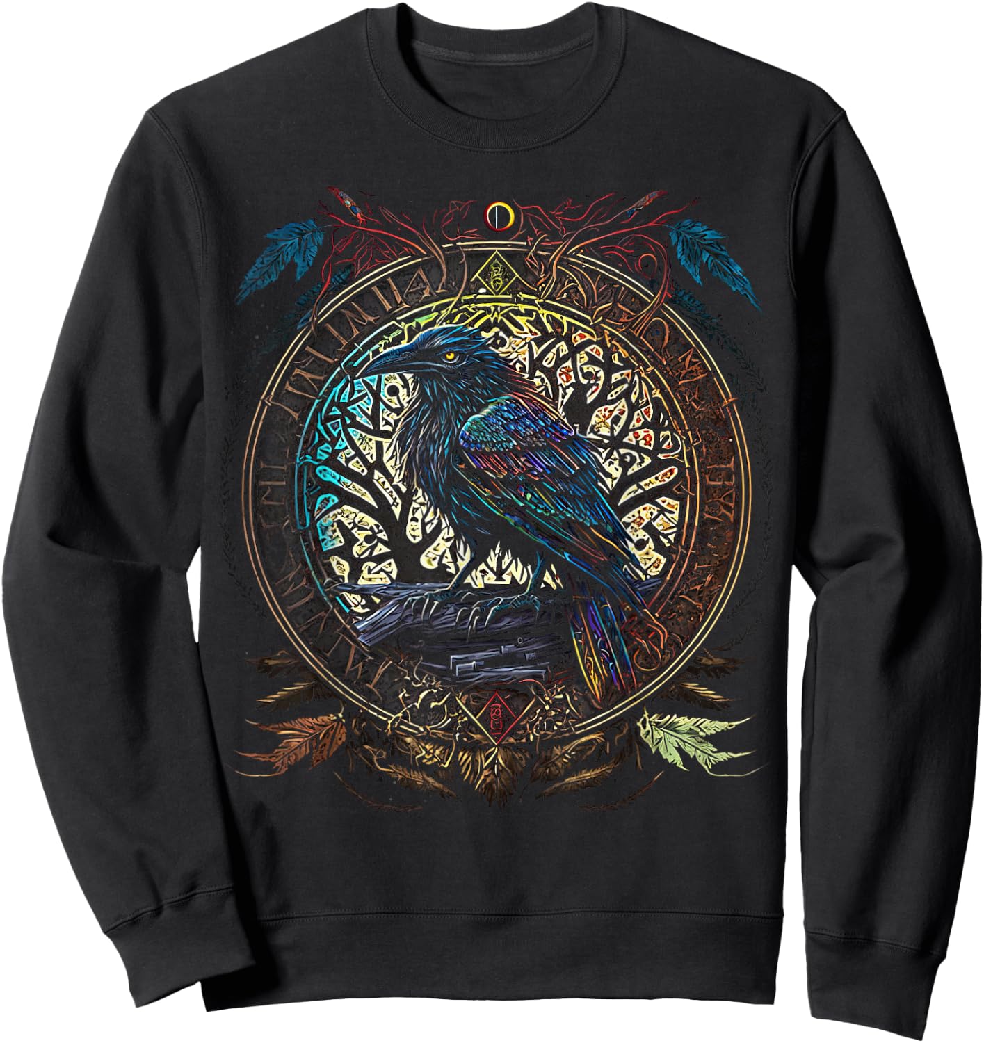 Odin's Raven Northman Valhalla Norse Mythology Sweatshirt - Sweatshirt | Black