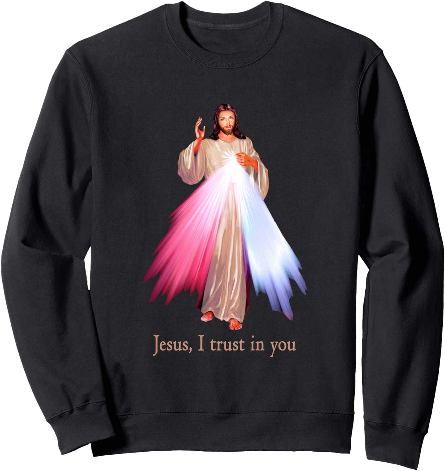 Divine Mercy Jesus I trust in You Sweatshirt - Sweatshirt | Black