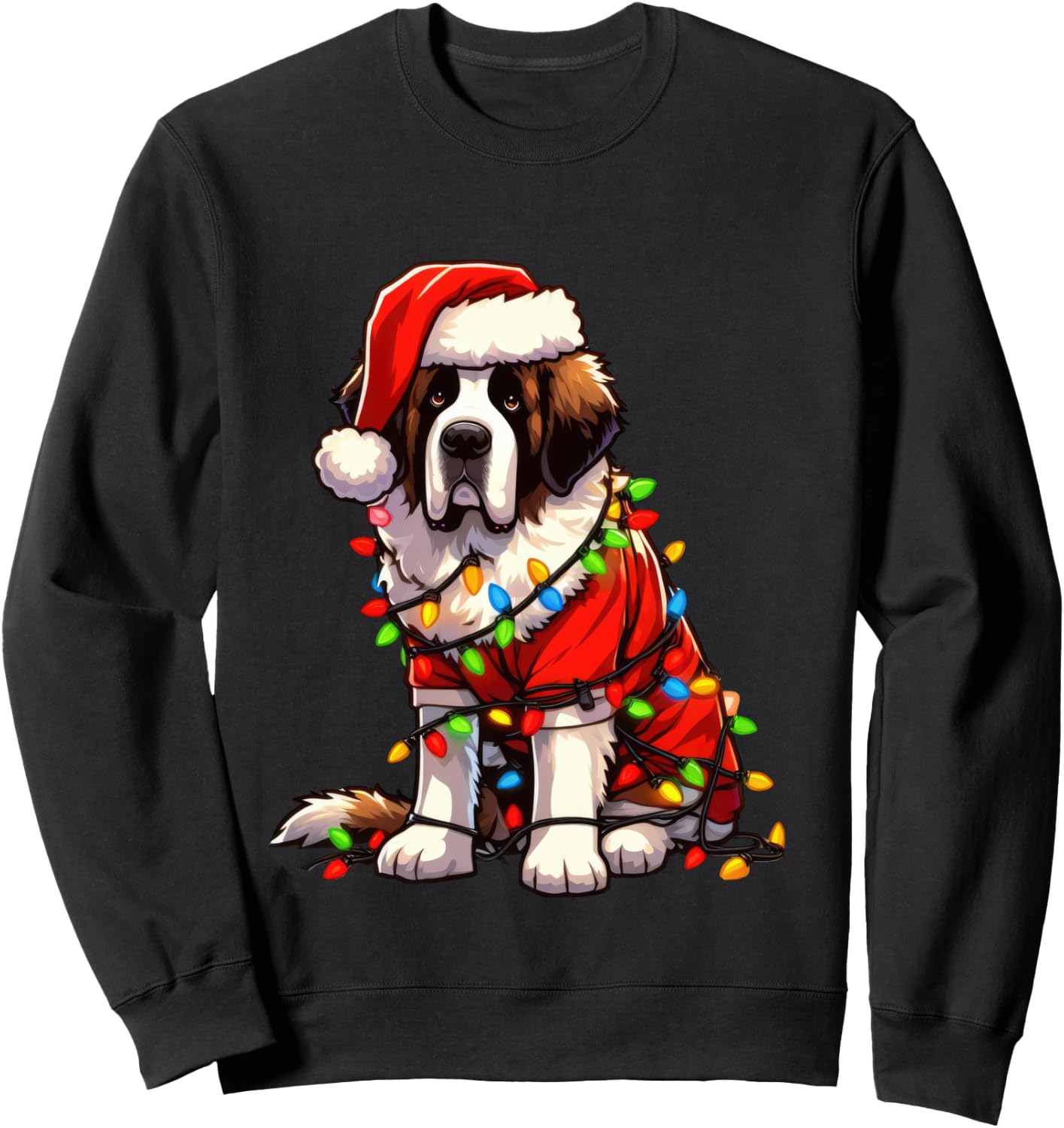 Saint Bernard Christmas Costume For Lover Dog Sweatshirt - Sweatshirt | Black