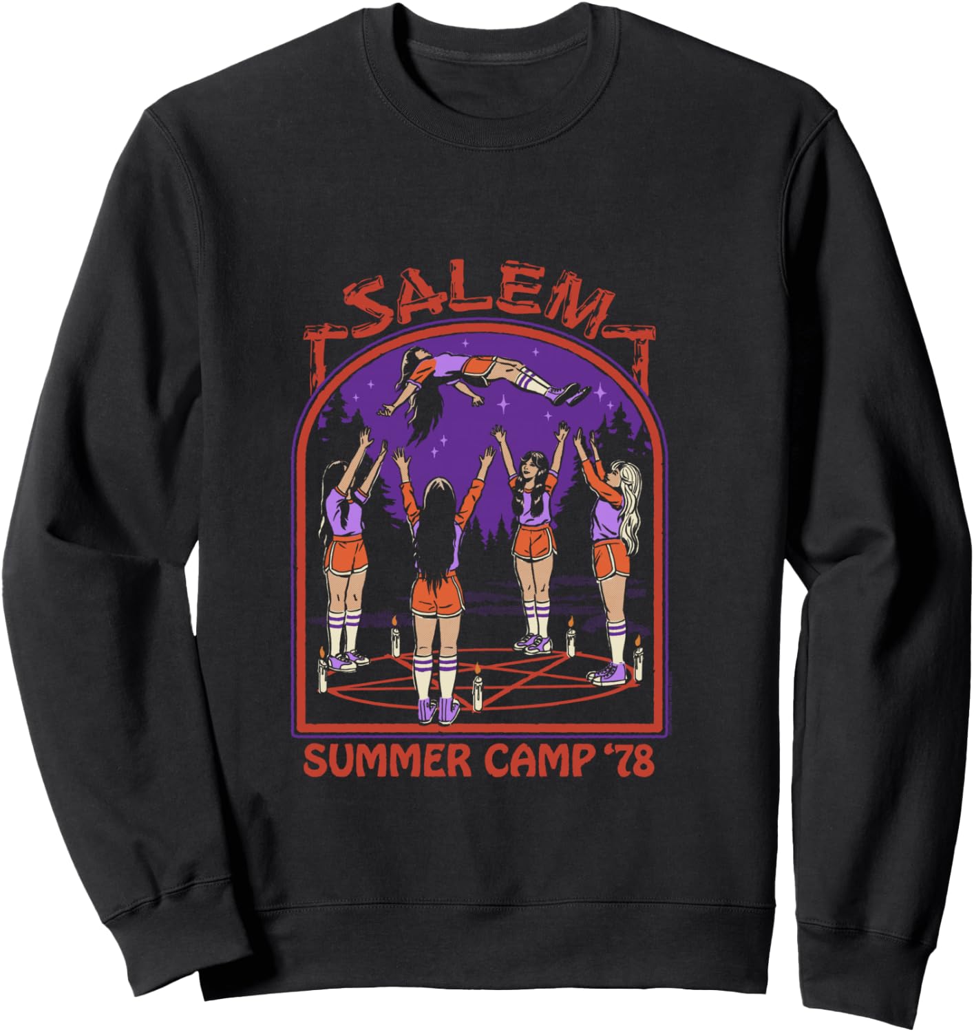Steven Rhodes Salem Witch Summer Camp '78 Retro Dark Humor Sweatshirt - Sweatshirt | Black