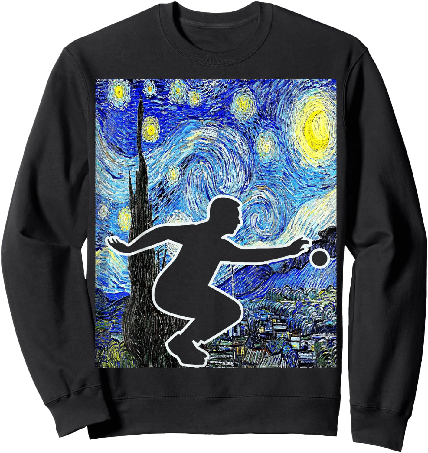 Bocce Starry Night Bocce Player Petanque Lover Sweatshirt - Sweatshirt | Black