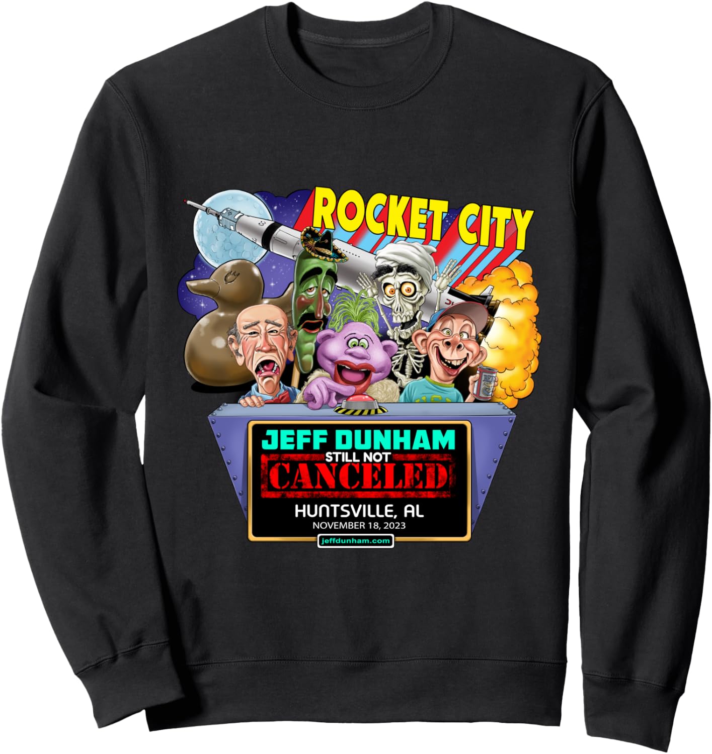 Jeff Dunham Huntsville, AL (2023) Sweatshirt - Sweatshirt | Black