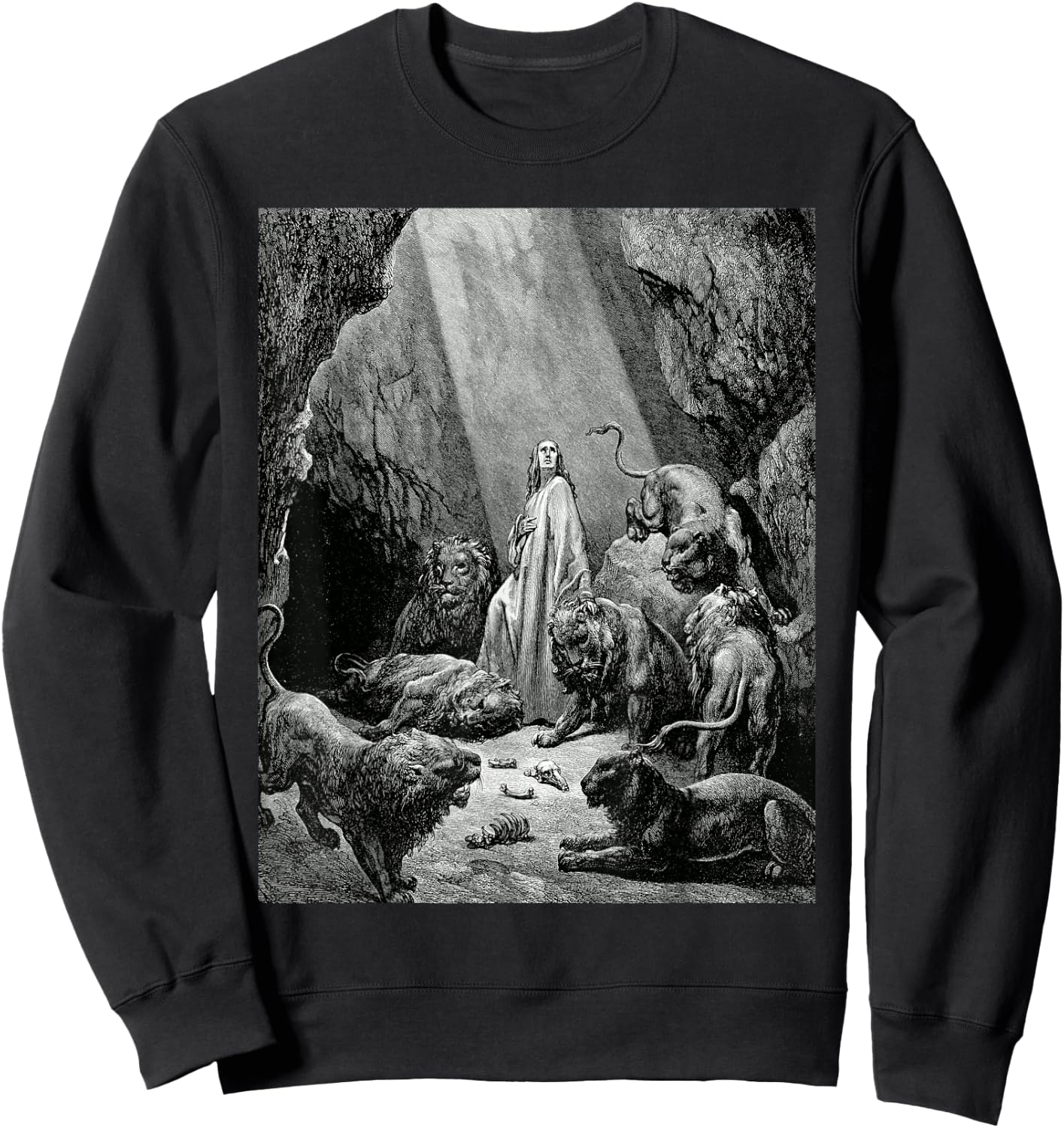 Daniel in the Lion's Den Gustave Dore Romanticism Bible Art Sweatshirt - Sweatshirt | Black