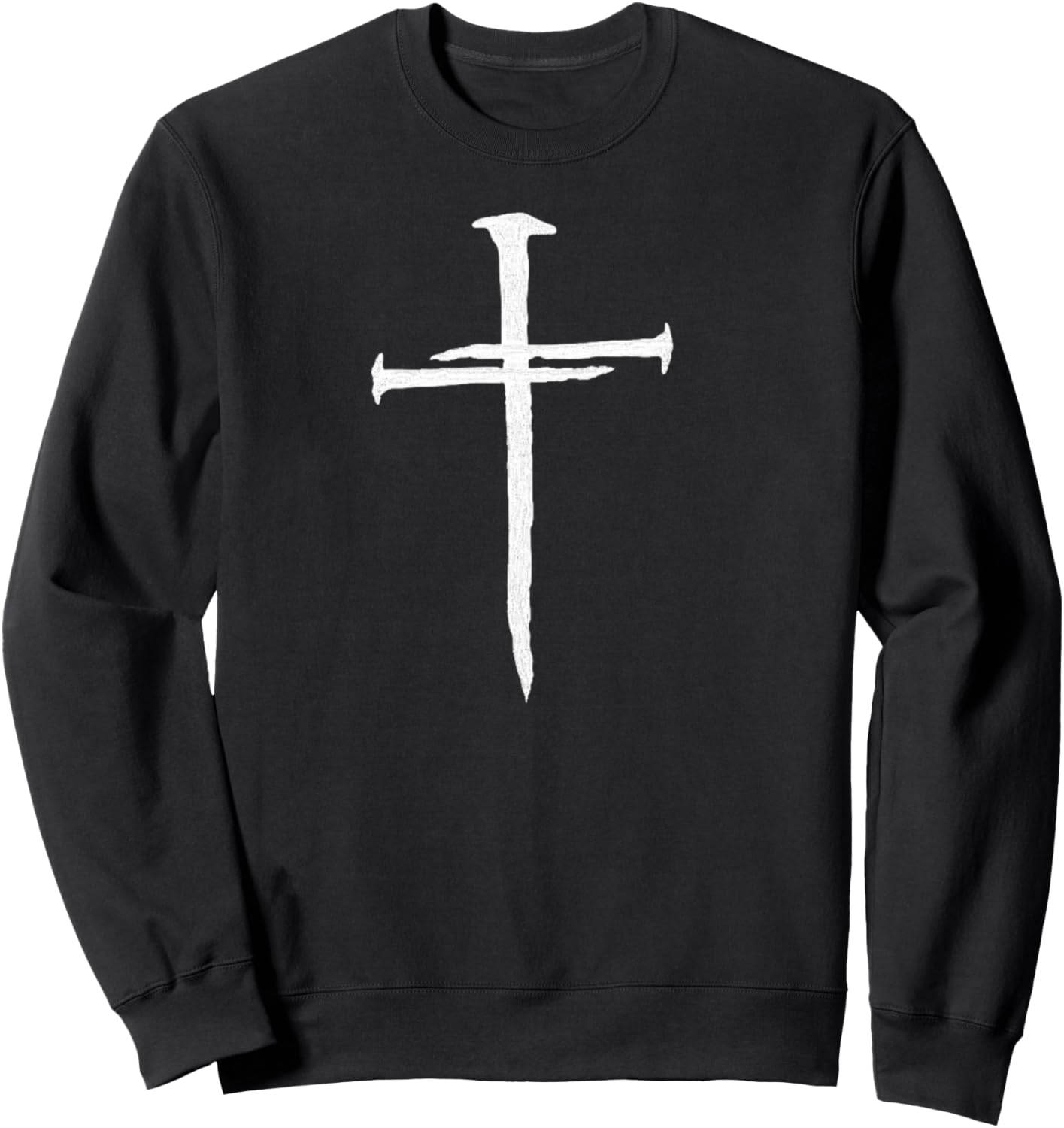 Christian Jesus Nail Cross Sweatshirt - Sweatshirt | Black