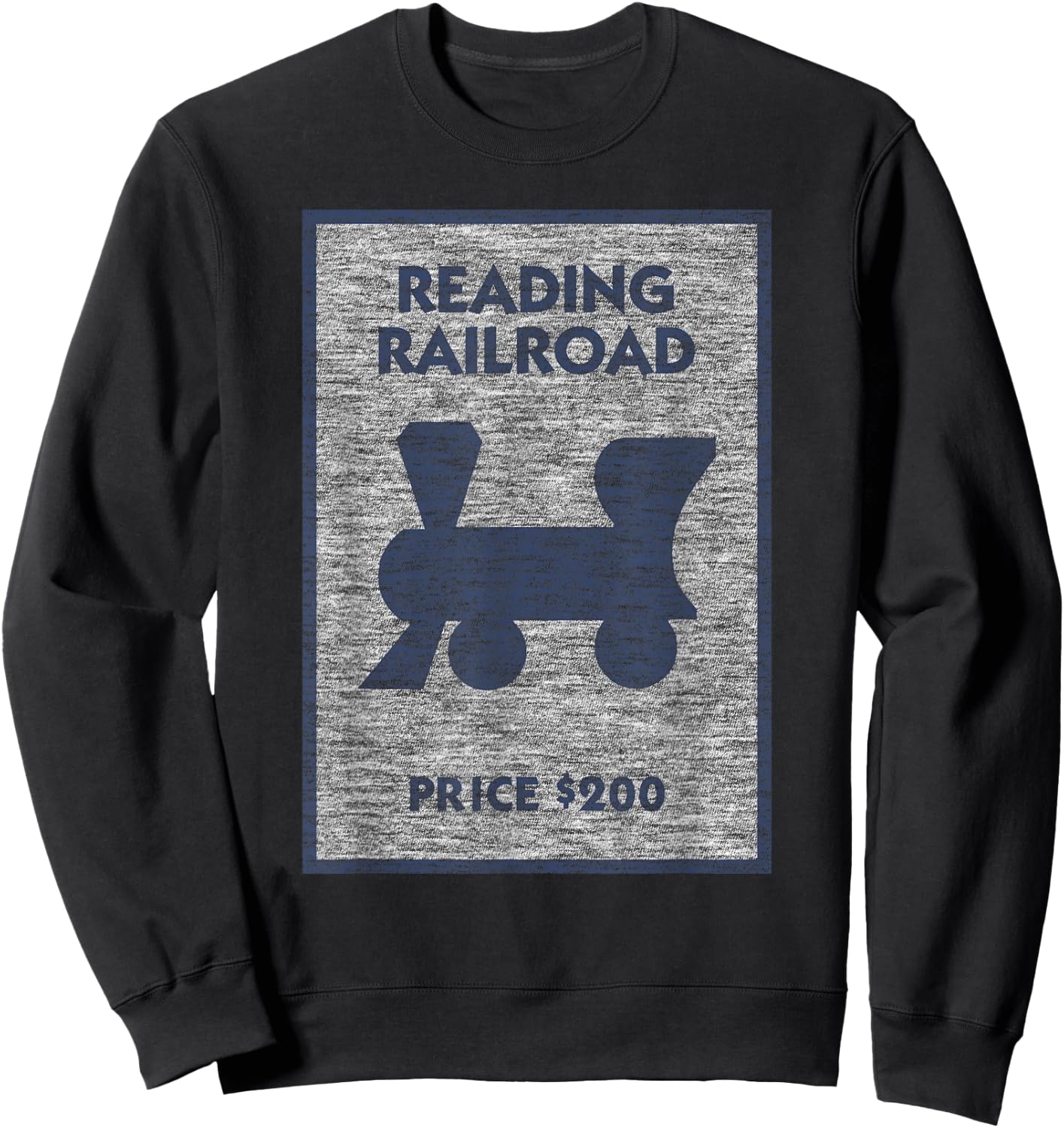 Monopoly Reading Railroad Vintage Place Icon Logo Sweatshirt - Sweatshirt | Black