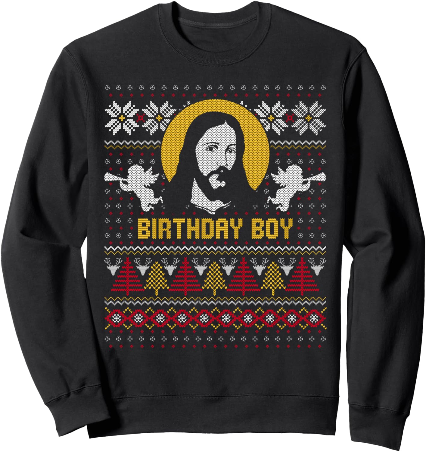 Jesus Birthday Boy Ugly Christmas Design Sweatshirt - Sweatshirt | Black
