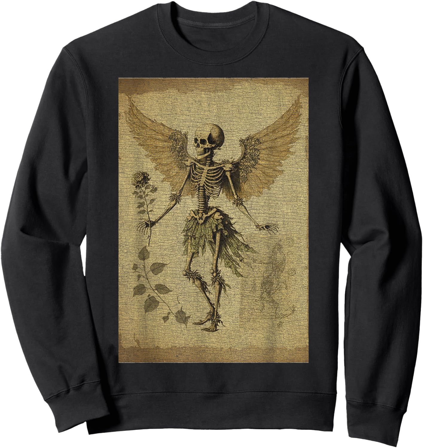 Fairy Grunge Fairycore Aesthetic Skeleton Butterfly Gothic Sweatshirt - Sweatshirt | Black