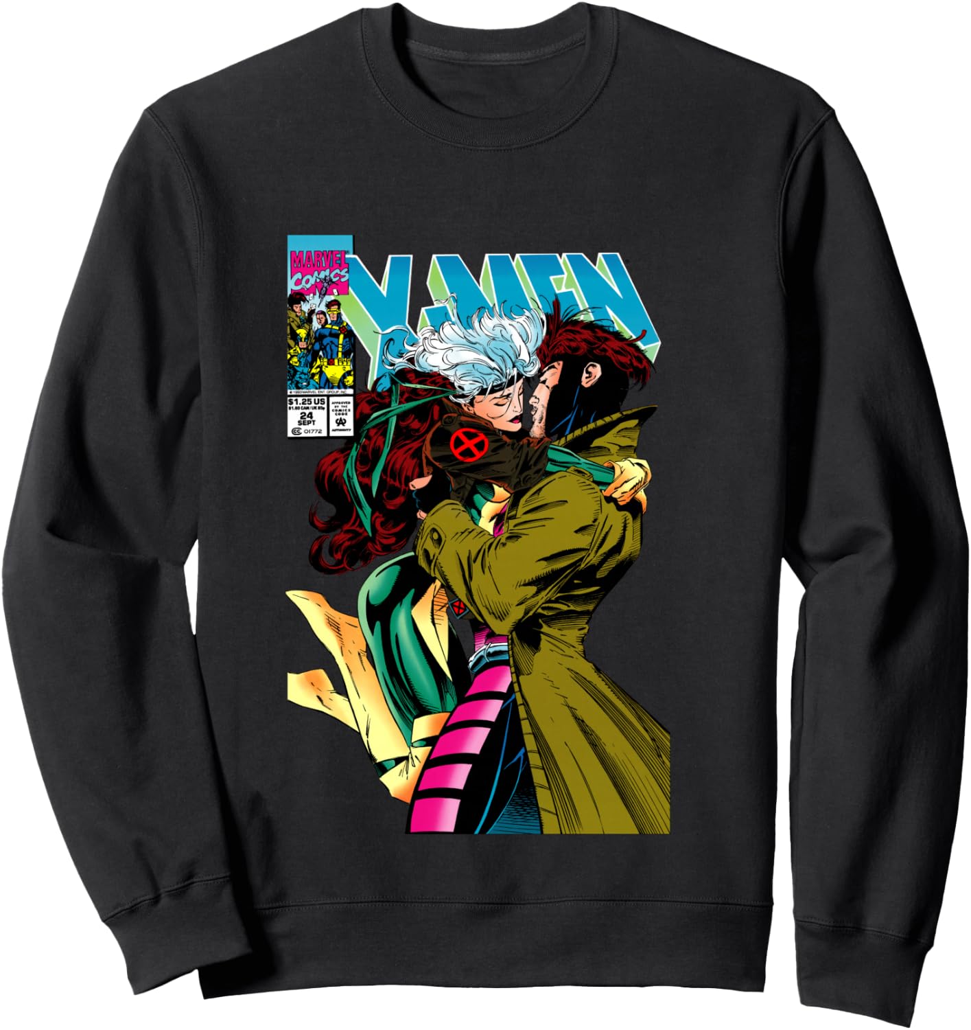 Marvel X-Men Gambit & Rogue Beautiful Couple Cover Sweatshirt - Sweatshirt | Black