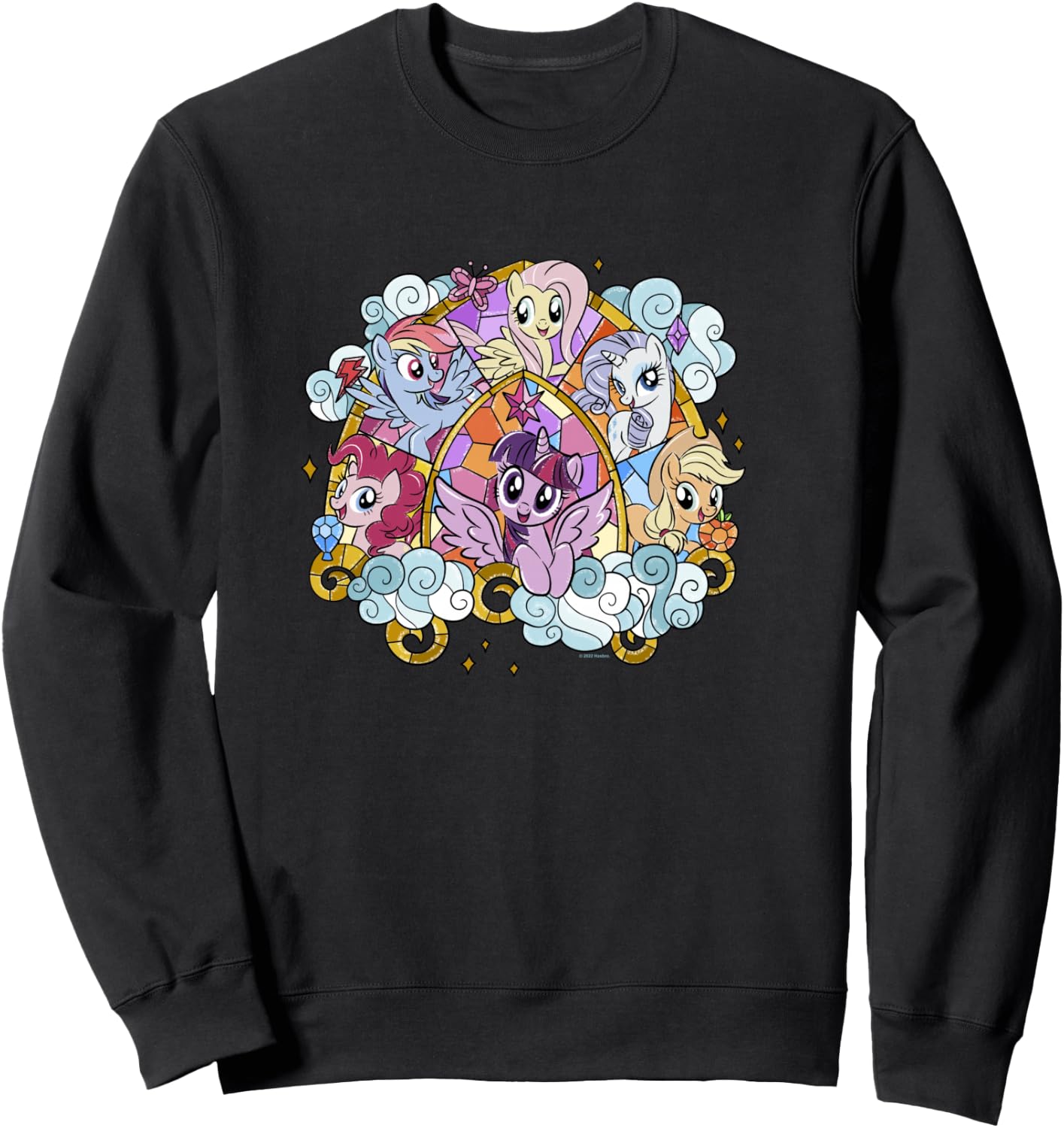 My Little Pony: Friendship Is Magic Stained Glass Pony Group Sweatshirt - Sweatshirt | Black