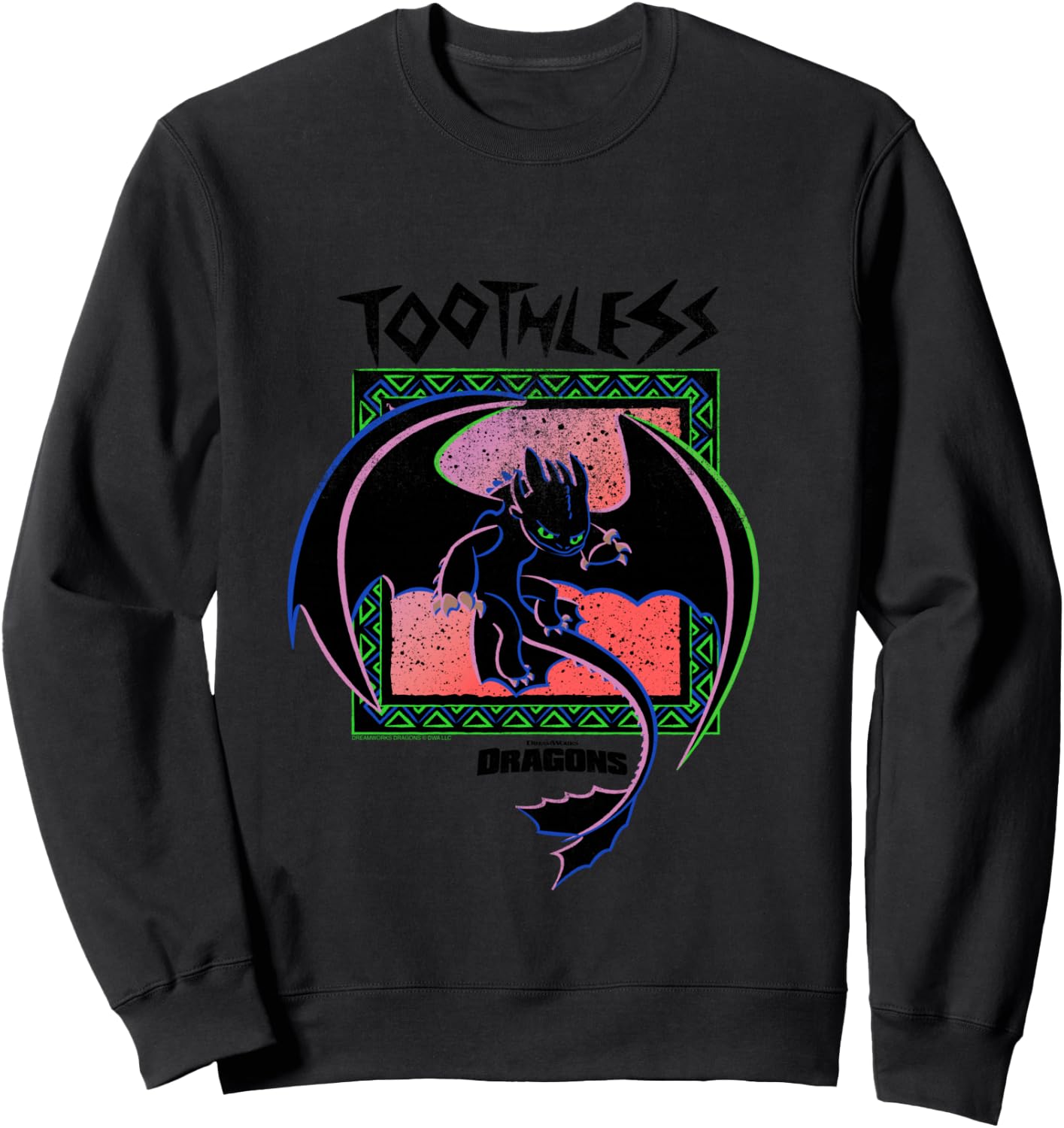 DreamWorks Dragons Toothless Neon Sweatshirt - Sweatshirt | Black
