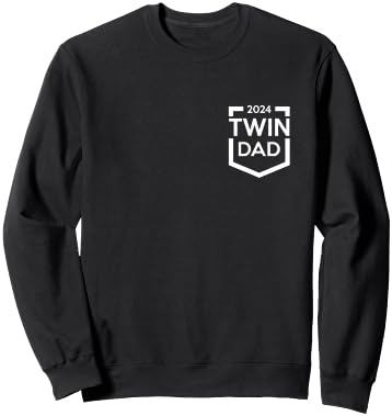 Twin Dad Est 2024 Twin Dad To Be Gifts New Daddy III Sweatshirt - Sweatshirt | Black