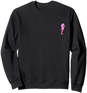 Seahorse Pink Vintage Beach Vacation Sea Horse Ocean Animal Sweatshirt - Sweatshirt | Black