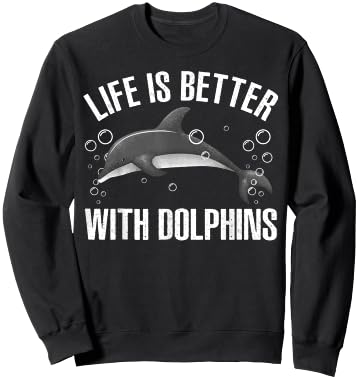 Cool Dolphin Women Sea Ocean Animal Dolphin Lover Sweatshirt - Sweatshirt | Black