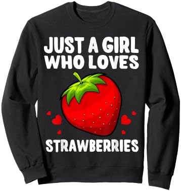 Funny Strawberry Girl Art Kids Strawberries Lovers Sweatshirt - Sweatshirt | Black