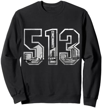 Cincinnati Ohio 513 Area Code Pride Vintage Sweatshirt - Sweatshirt | Black