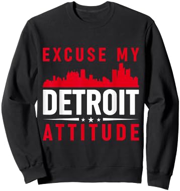 Excuse My Detroit Attitude Sweatshirt - Sweatshirt | Black