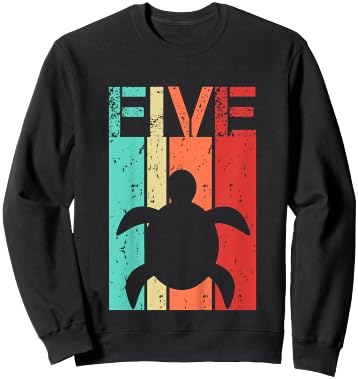Turtle 5 Birthday Boy Girl Turtle 5 Year Old Sweatshirt - Sweatshirt | Black