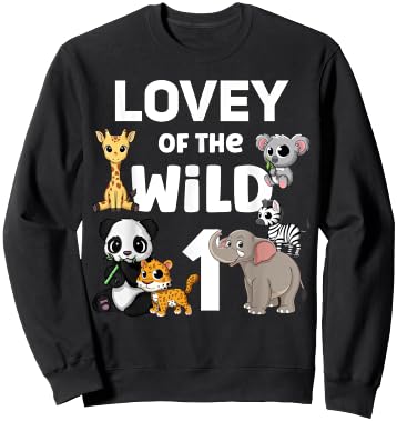 Lovey of the Wild One Zoo 1st Birthday Party Safari Jungle Sweatshirt - Sweatshirt | Black
