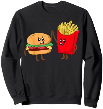 Cool Hamburger Women French Fries Burger Lover Sweatshirt - Sweatshirt | Black