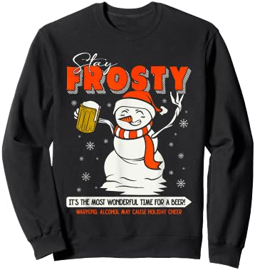 Stay Frosty It's The Most Wonderful Time For A Beer Sweatshirt - Sweatshirt | Black