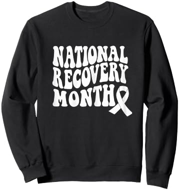 Warrior National Recovery month Addiction Recovery Awareness Sweatshirt - Sweatshirt | Black