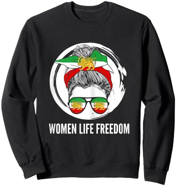 Iranian woman, flag of Iran, iranian lion IRANIAN REVOLUTION Sweatshirt - Sweatshirt | Black