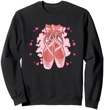 Ballerina Shoes Ballet Dancers Breast Cancer Awareness Sweatshirt - Sweatshirt | Black