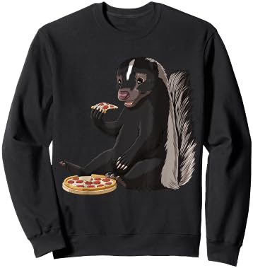 Funny Pizza Lover Skunk Sweatshirt - Sweatshirt | Black