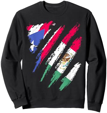 Puerto Rico Flag Mexico Grown Patriot Country Stripes Sweatshirt - Sweatshirt | Black