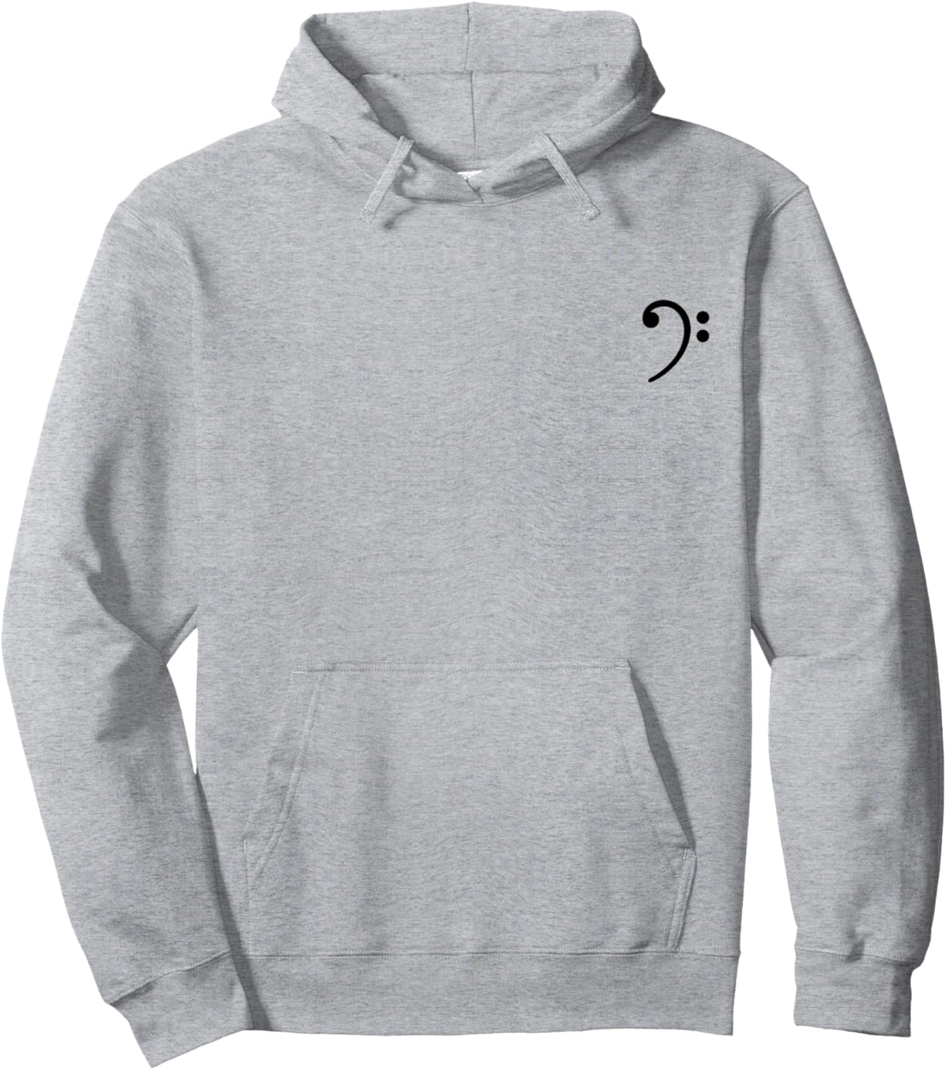 Black Bass Clef, Music, Violin Clef, Music Note Sheet Music Hoodie - Hoodie | Ash