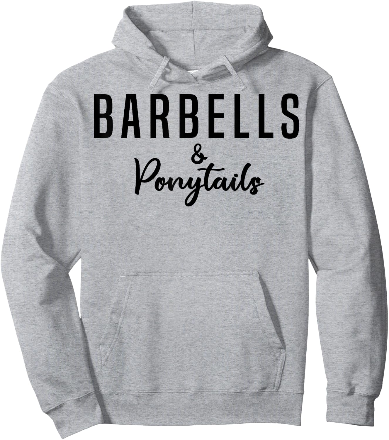 Barbells And Ponytails - Motivational Fitness Women Gym Hoodie - Hoodie | Ash