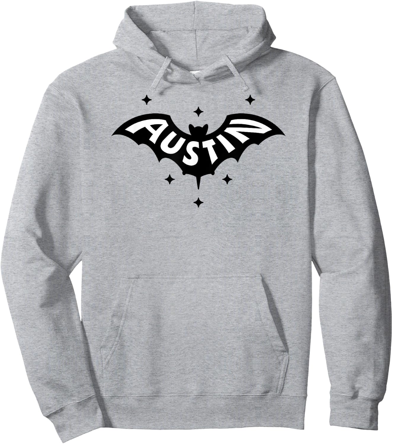 AUSTIN BAT - Austin TX Bat Logo W. Stars Two Tone Design Hoodie - Hoodie | Ash