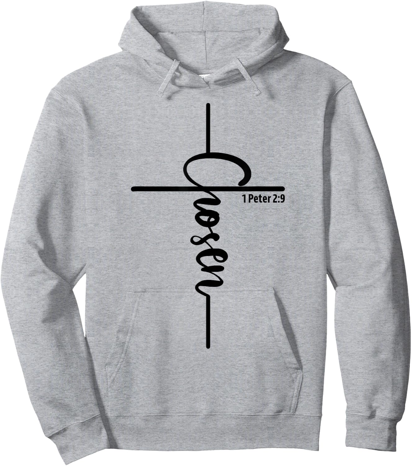 Chosen 1 Peter 2:9 Christian Faith Jesus Cross Hoodie - Hoodie | Ash