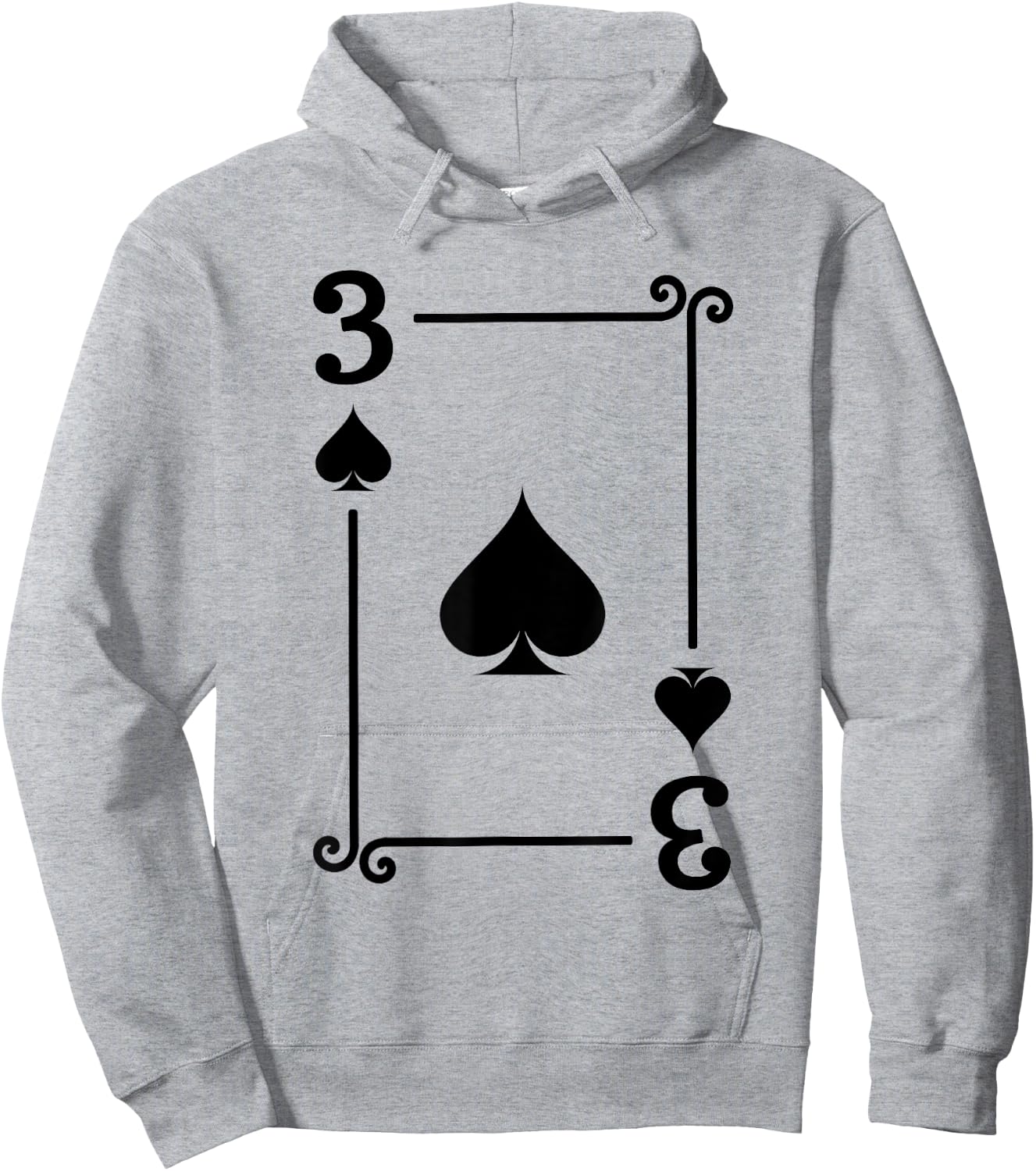 Playing Cards Costume - 3 Spades Card - Three Card Hoodie - Hoodie | Ash
