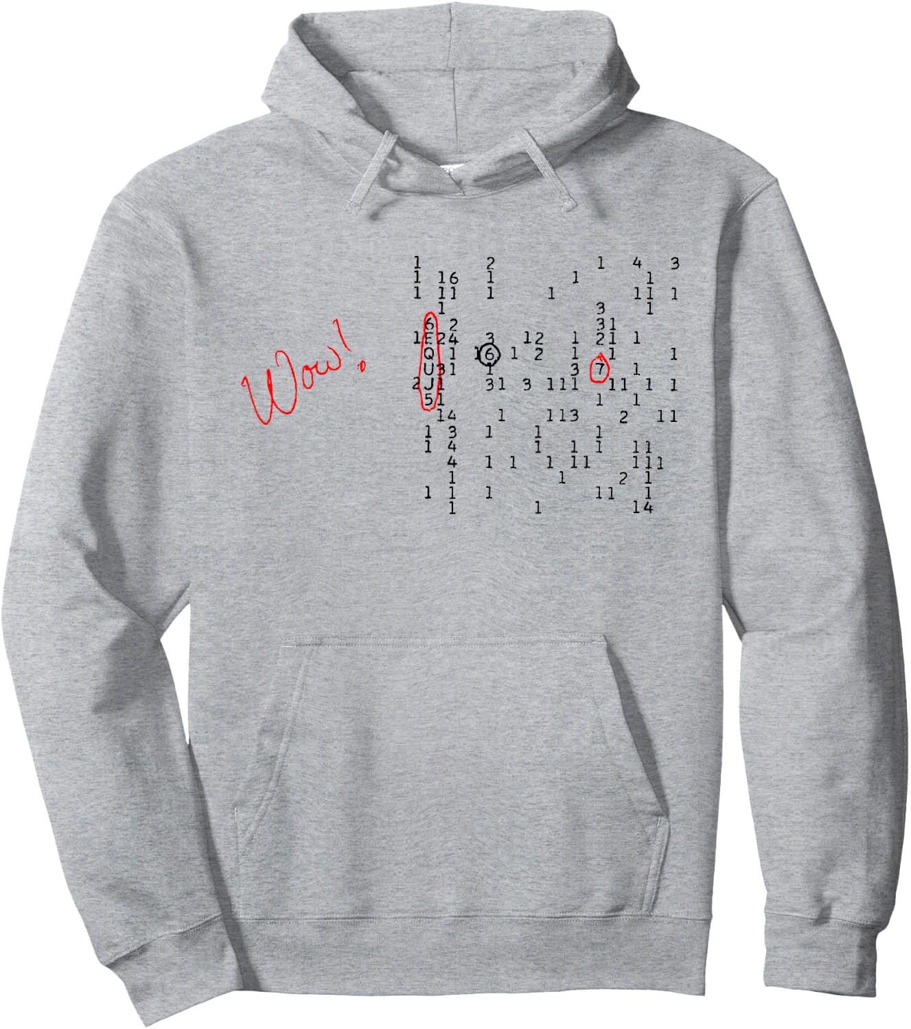 WOW! signal 6EQUJ5 15 Aug 1977 Big Ear SETI ET alien (dark) Hoodie - Hoodie | Ash