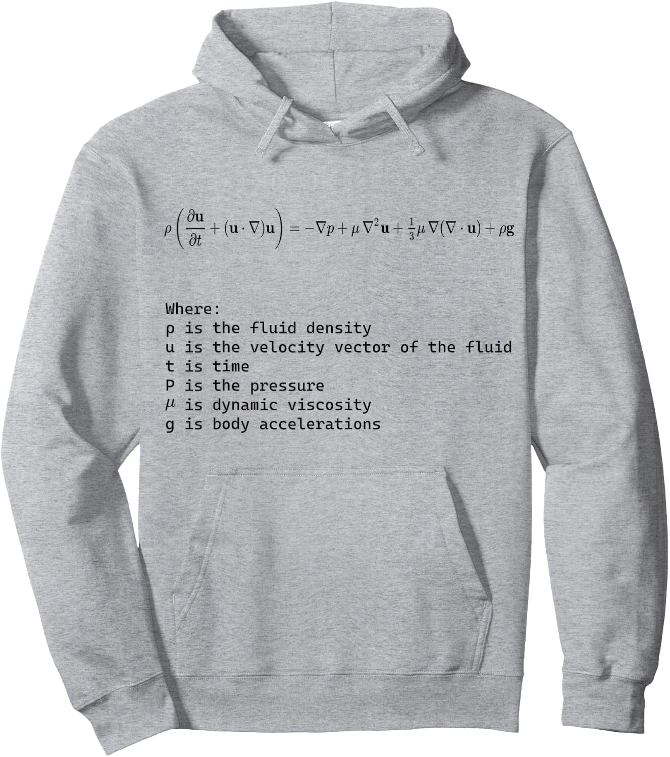 Navier Stokes Equation Fundamental Fluid Dynamics Hoodie - Hoodie | Ash