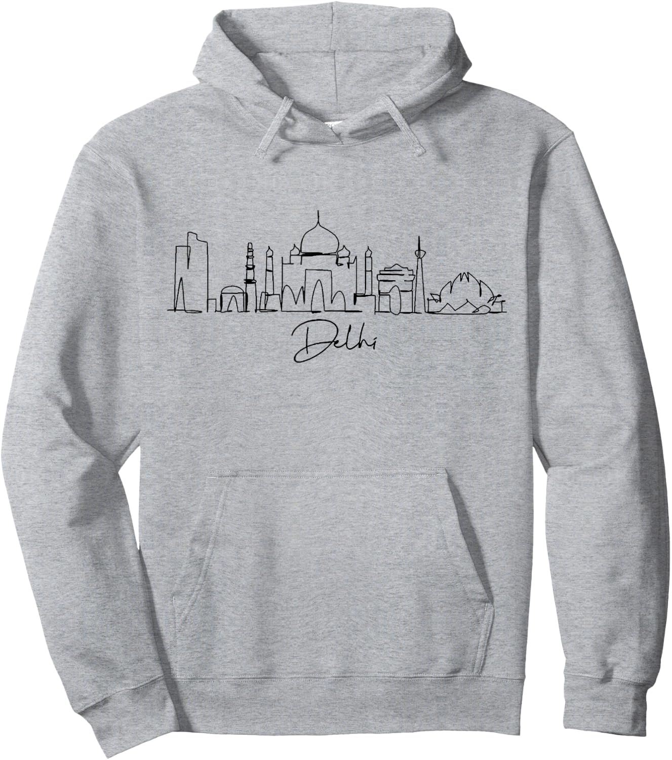 city skyline travel souvenir tourist India New Delhi Hoodie - Hoodie | Ash