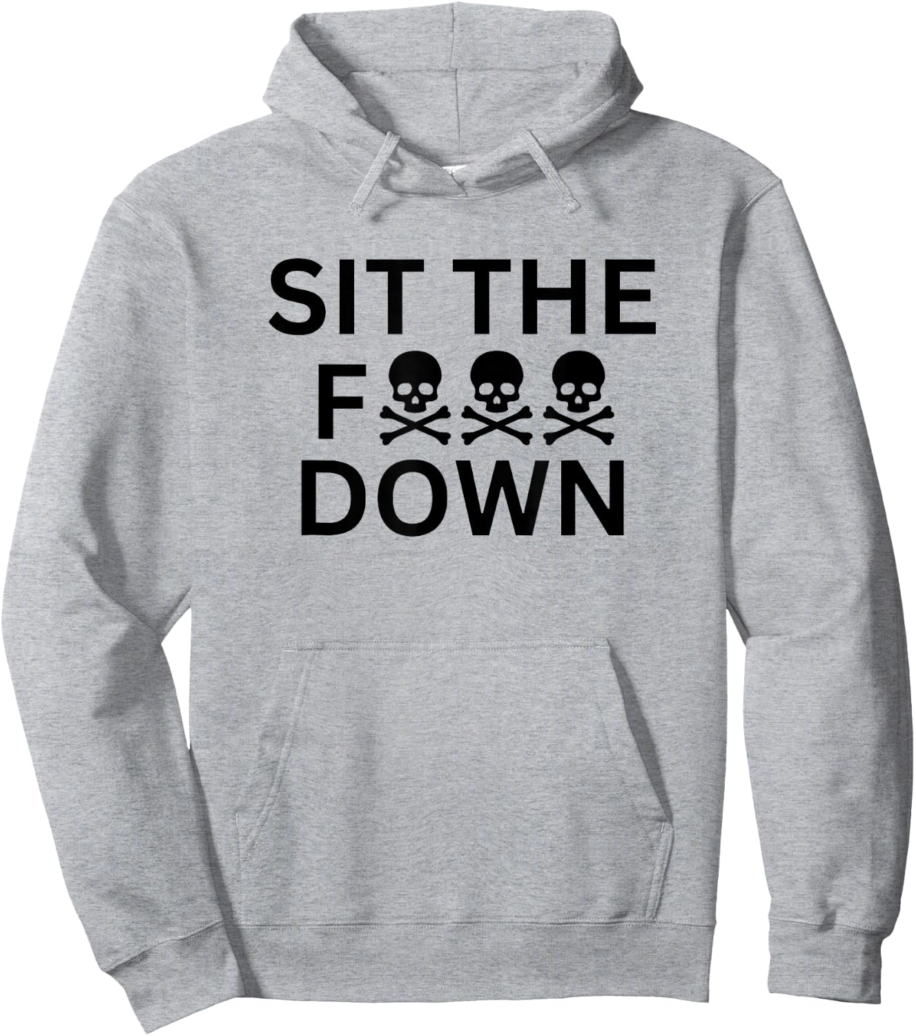 Sit The F Down Baseball Hoodie - Hoodie | Ash